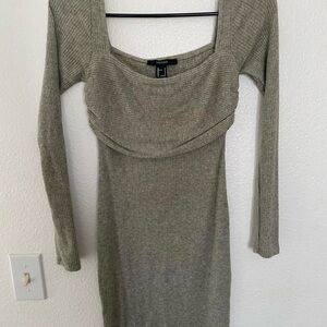 Forever 21 Olive Long Sleeve Dress